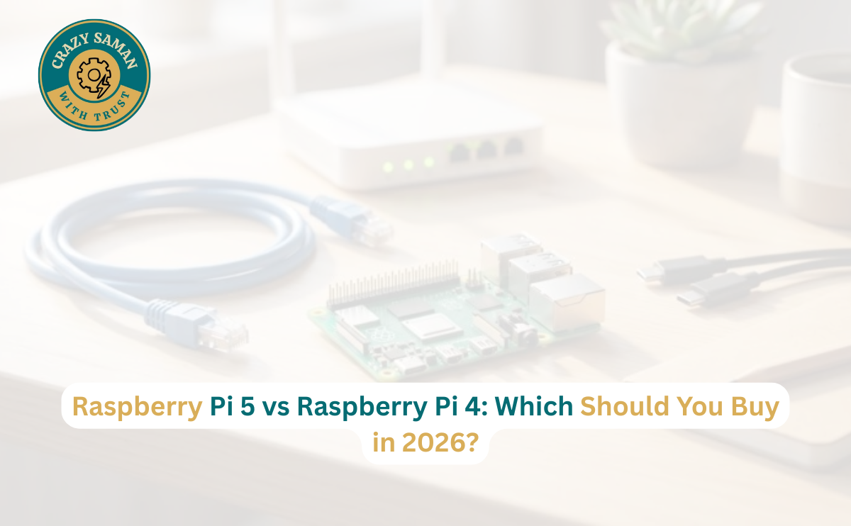 Raspberry Pi 5 vs Raspberry Pi 4 comparison for electronics and DIY projects | CRAZY SAMAN